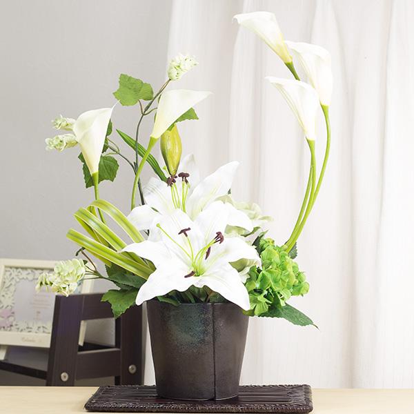 カサブランカ フラワーアレンジ 造花 消臭抗菌 アーティフィシャル