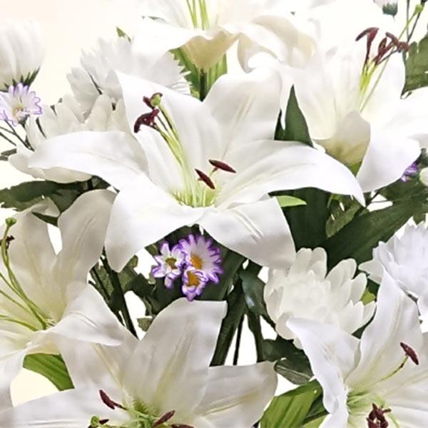 仏花 お供え花 お彼岸 お盆 お墓参り 仏壇用 50cm 白 紫 ゆり 118 仏花 お供え花 お彼岸 お盆 お墓参り 仏壇用 50cm 白 紫 ゆり 118