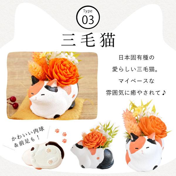 母の日 猫 ギフト プリザーブドフラワー 花 バラ 花とスイーツ 猫好き