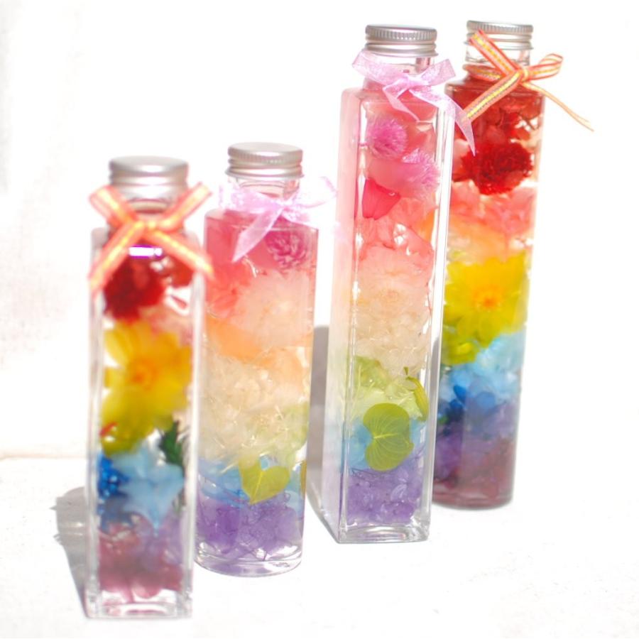 にじいろハーバリウム Lサイズ 200ml レインボー 虹色 母の日や誕生日