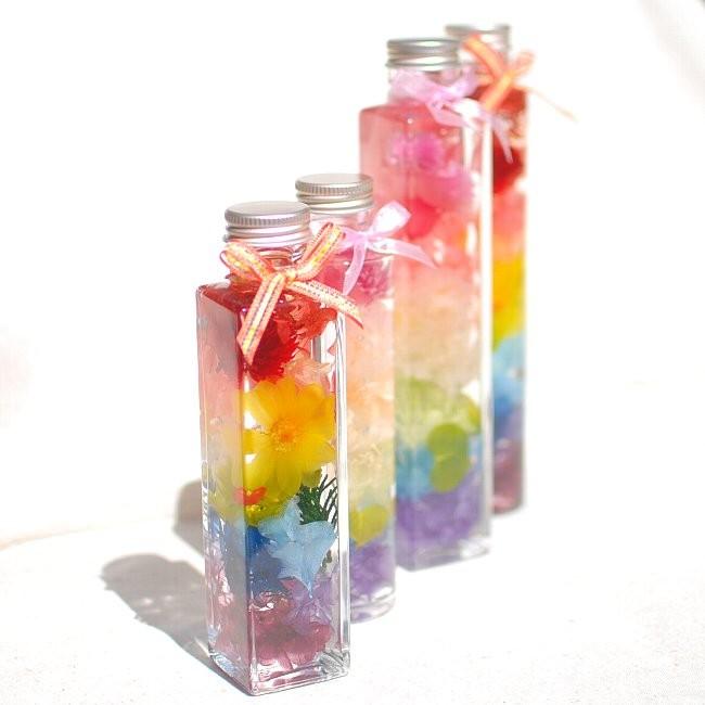 にじいろハーバリウム Mサイズ 150ml 送料無料 レインボー 虹色 母の日 
