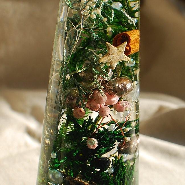 クリスマスツリー ハーバリウム Lサイズ 200ml 送料無料 すっきり