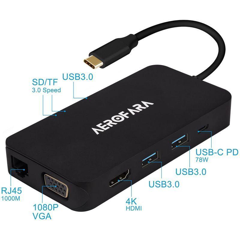 USB C ハブ usb 変換アダプター HDMIとVGA同時表示 type c hub USB C ハブ SD＆Micro SDカードリー ハブ USB usb 変換アダプター HDMIとVGA同時表示 type hub SD＆Micro SDカードリー