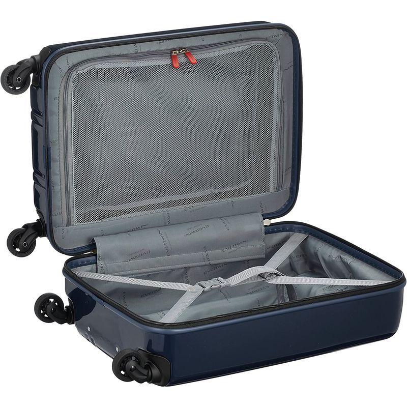 エバウィン　軽量スーツケース　Be　55　機内持込可　cm　30L　2.8kg　フロントオープン　Light　パールダークブルー