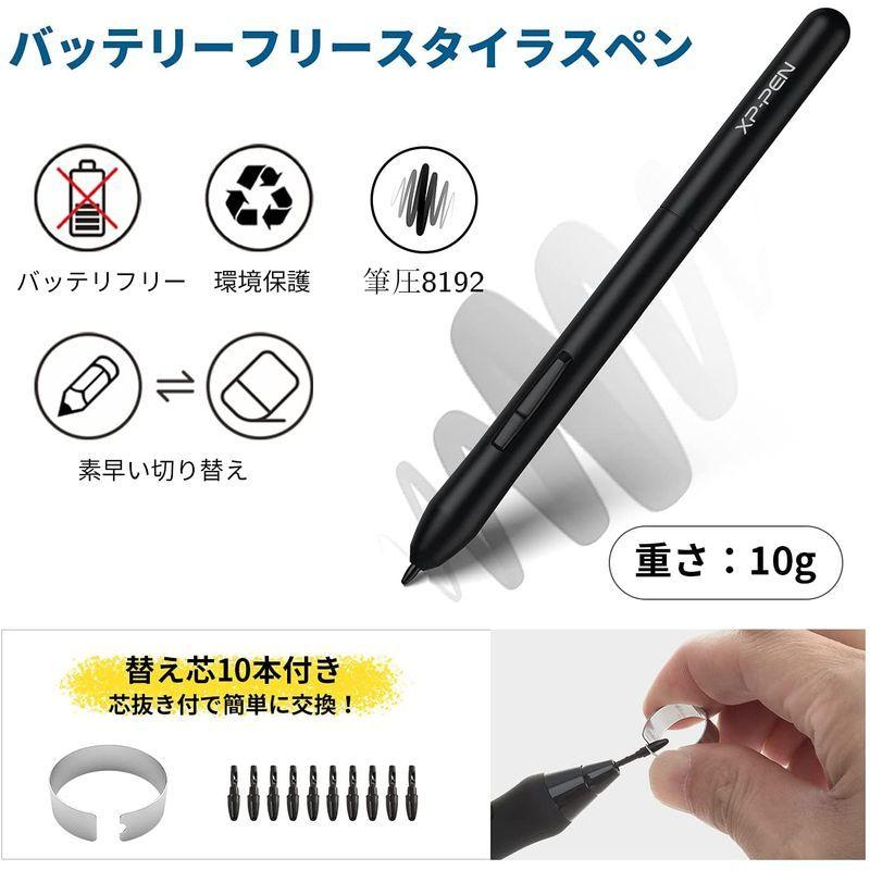 XPPen ペンタブレット XSサイズ ペンタブ Chromebook 対応 板タブ 充電不要ペン イラスト 入門用 OSUゲーム用 W