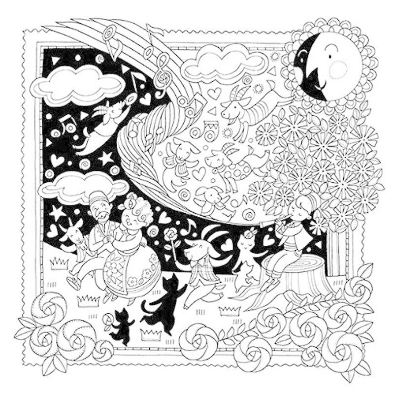 エルサベスコフ ぬりえ かわいい もりのこびとたち メール便対象品 北欧 塗り絵 大人 子供 全日本送料無料 もりのこびとたち