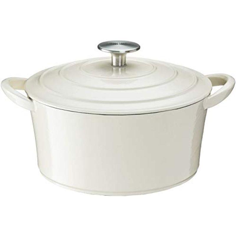 イシガキ産業 両手鍋 鉄鋳物 ボン・ボネール ココット ガス火 IH 兼用 アイボリー 20cm