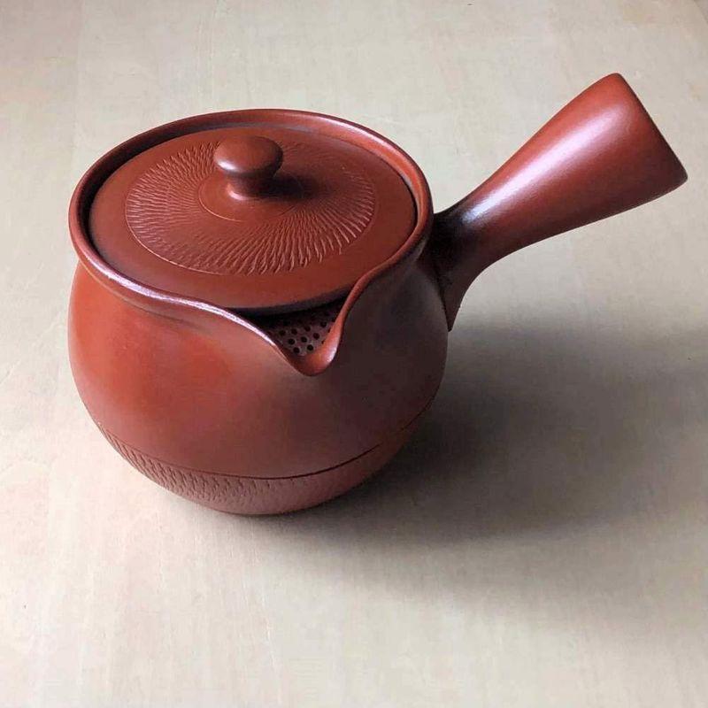 常滑焼 108急須 400ml 朱泥 151T :20220130020124-00243:hana 通販 常滑焼 フタなし急須 ちゃーみる 朱泥 400ml