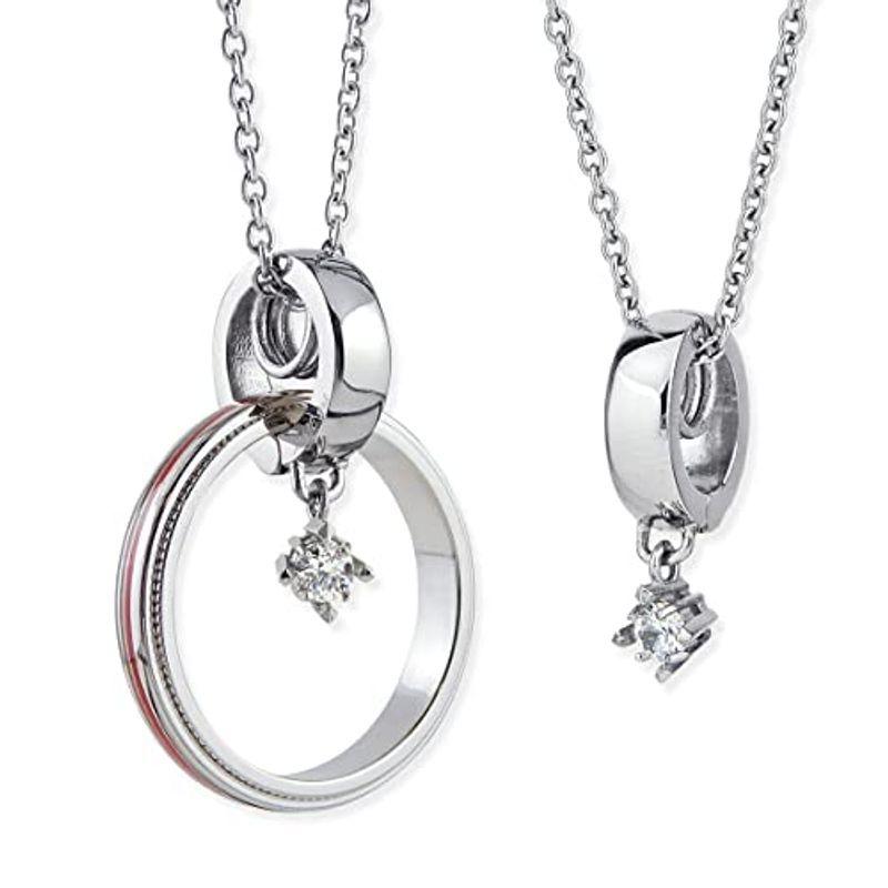 ネックレス ステンレス シンプル リングホルダー リング 指輪をネックレスにする サージカルステンレス シルバー ジルコニア あずきチェーン Hana 通販 Yahoo ショッピング