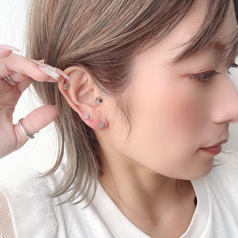 16g ボディピアス 軟骨ピアス キュービックジルコニア キラキラと可愛い Star 星 ラブレット トラガス ホールに負担の少ないインター Hana 通販 Yahoo ショッピング