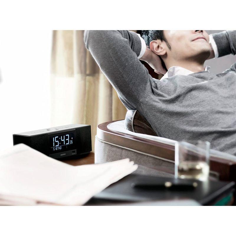 【即購入⭕️】 セイコー クロック 目覚まし時計 マルチサウンドクロック スピーカー ラジオ聴取 アラーム デジタル Bluetooth 黒 SS501K 【Z2335909993】(11776円)