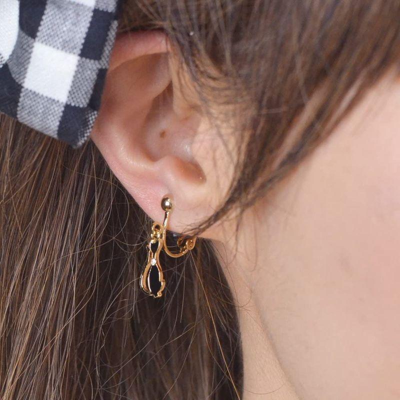 Paris Kid S カラー シルエット ネコ ニャンコ 猫 イラスト モチーフ イヤリング J3s ベージュ Hana 通販 Yahoo ショッピング