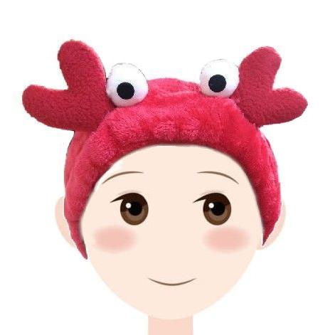 ヘアバンド カニ 蟹 レディース 洗顔 ストライプ 再再販 化粧 ヘッドバンド ヘアメイク 髪留め カワイイ アニマルヘアターバン お風呂グッズ もこもこ