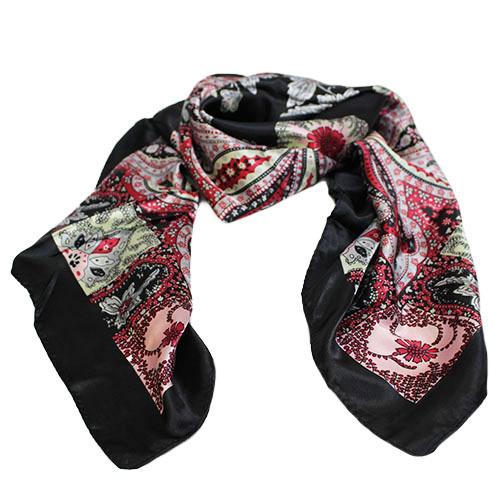 スカーフ  レディース 大判  正方形 88cmx88cm scarf バッグスカーフ リボンスカーフ チェーン ストール 日よけ 首元 風呂敷 送料無料｜hana-ichirin｜03