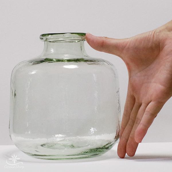 花瓶 フラワーベース おしゃれ ガラス リサイクルガラス クラシカルガラスフラワーベースB｜hana-kazaru｜08