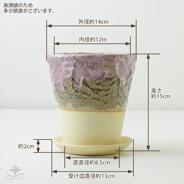 信楽焼 カササギポット M さくら 約4.5号 受け皿付 おしゃれ 植木鉢