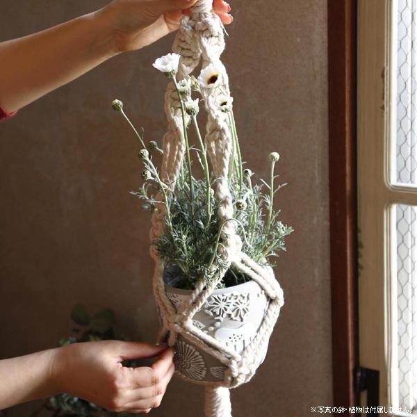 DANSK　マクラメプランターハンギング ハンギングプランター マクラメ編み 麻縄 鉢植え用 鉢 プラント