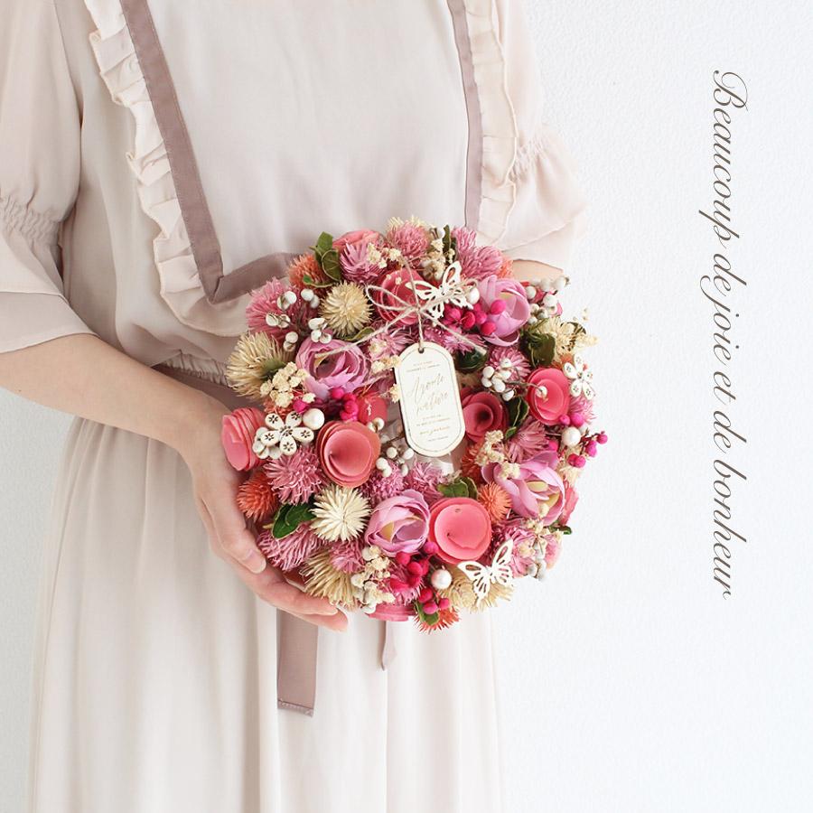 ドライリース Mサイズ KW-085 リース 母の日 プレゼント 誕生日 お祝い おしゃれ インテリア 開店祝 ハナミーツ（Yahoo!・Flower Gift HANA MEETS）