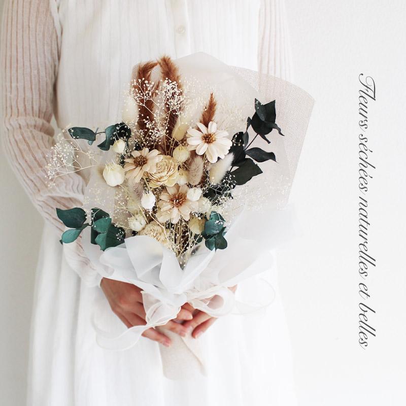 マーガレット　花束　ブーケ　ドライフラワー　プリザードフラワー D019 (マーガレットフラワー) ドライフラワー ブーケ プレゼント