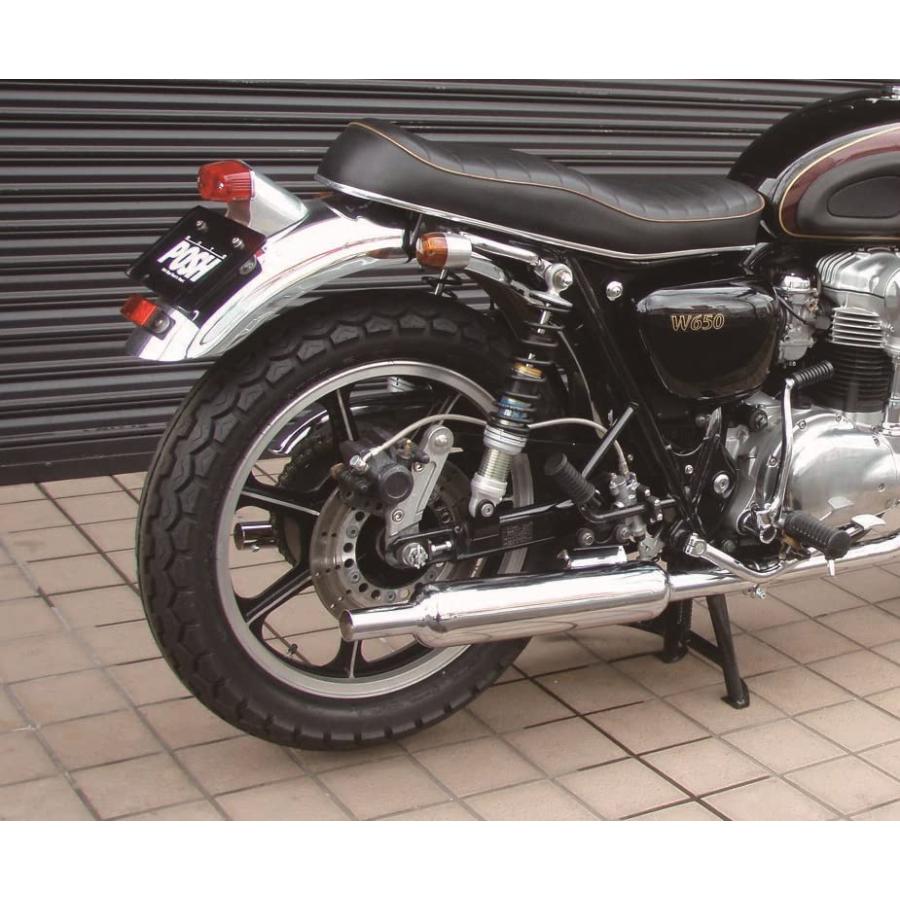 ポッシュ(POSH)　W1タイプスリップオンマフラー　W650(全年式)　スチール製クロームメッキ仕上げ　040050-10