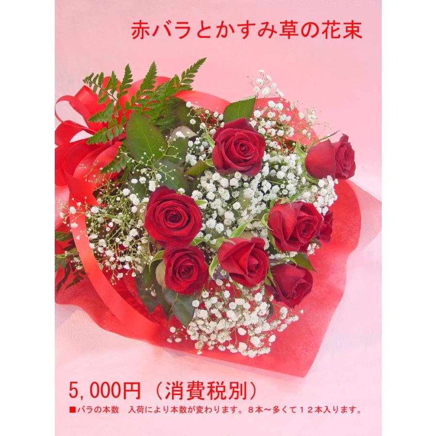 赤バラとかすみ草の花束 フラワーギフト ロングタイプ 長めの花束 H 047 アトリエ花みずき Yahoo 店 通販 Yahoo ショッピング
