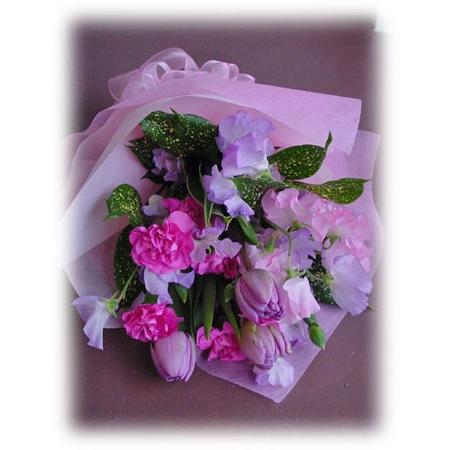 ブルー パープル系 短めの花束 お花屋さんにおまかせ ブーケタイプ フラワーギフト H Blue 003 アトリエ花みずき Yahoo 店 通販 Yahoo ショッピング