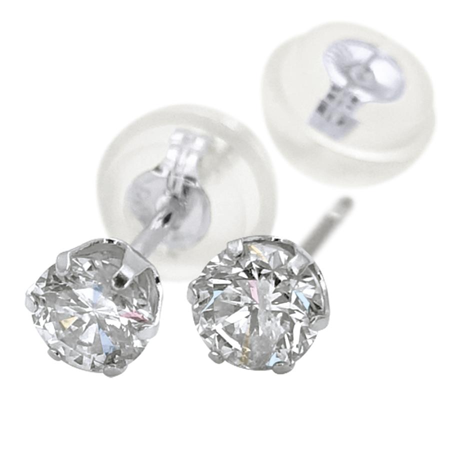 ピアス レディース ダイヤモンド プラチナ ダイヤ 天然 一粒 計0.2ct