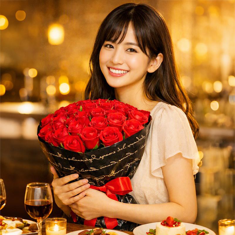 バラ 花束 99本 永遠の愛 告白 結婚式 花 ロングサイズ長さ 深紅 父の