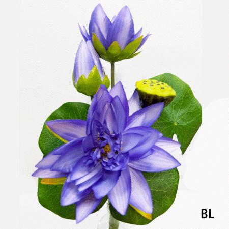 夏の造花 ハスの花 3輪付ロータス 蓮 ブッシュ 束 F3459 全長約39cm 花径約9 14cm F3459 2 造花の店azuma ヤフー店 通販 Yahoo ショッピング