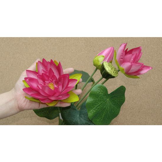 お取り寄せ【夏の造花】ハスの花 3輪付ロータス(蓮)ブッシュ(束) F3459