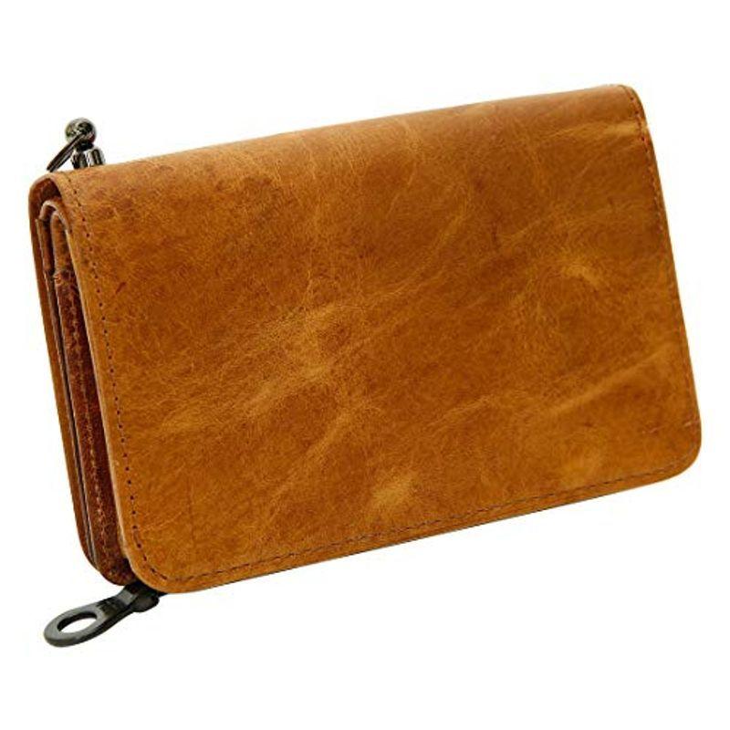 ソラチナ SW-38151 本馬革 (riri社製ジッパー) ホース 二つ折り財布 メンズ キャメル
