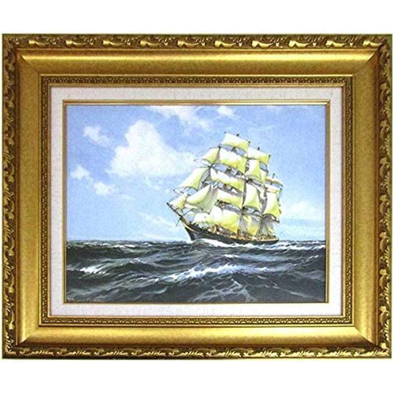 【新品同様 / 希少】 マクレガー［世界の名画コレクション］『ブルーウォーター』複製画 風景画 帆船 舟 海洋画 大海原 戦艦 無敵艦隊 ビクトリー号 ヴィクトリー 【2063418884】(10405円)