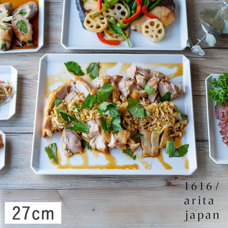 1616 / arita japan 1616/arita japan TY 角平プレート 27cm ホワイト