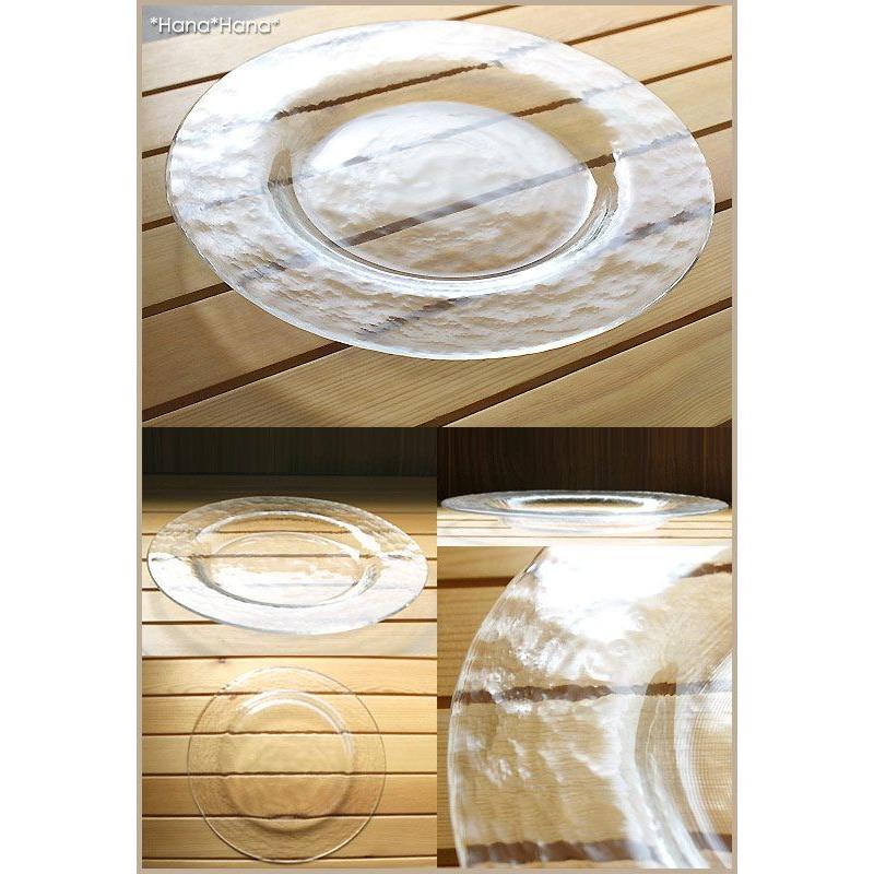 食器 ガラス食器 皿 大皿 ガラス ガラスプレート 24cm デザート