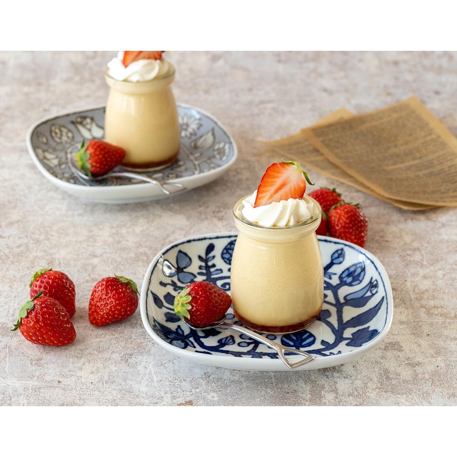 フラワーパレード 角取皿 15cm ホワイト 浜陶 波佐見焼 和山窯