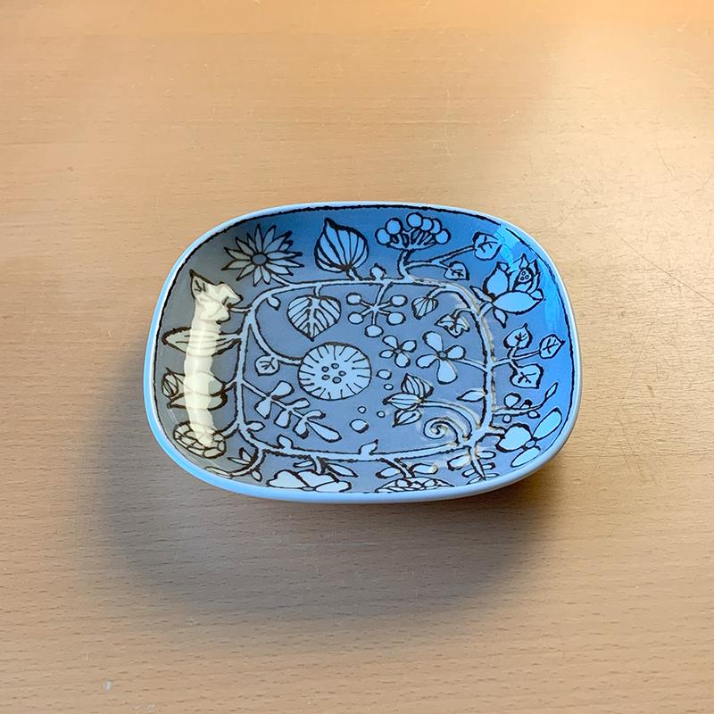 食器 皿 フラワーパレード 角取皿 15cm グレー // 波佐見焼 和山窯 和