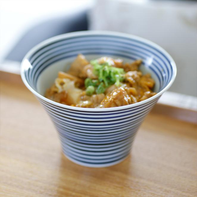 手描き藍駒筋 入れ子丼 16cm 波佐見焼 // 和食器 食器 鉢 深鉢 ボウル