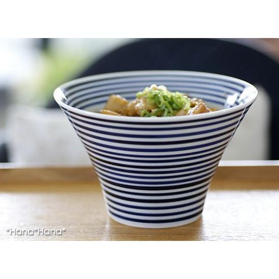 手描き藍駒筋 入れ子丼 16cm 波佐見焼 // 和食器 食器 鉢 深鉢 ボウル