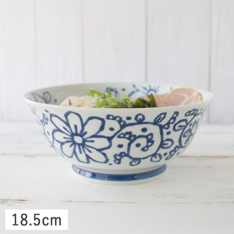 藍染花模様 ラーメン どんぶり 丼 18 5cm 軽量 波佐見焼 Hamatou 48 22 Primitive陶舎花花 Yahoo 店 通販 Yahoo ショッピング