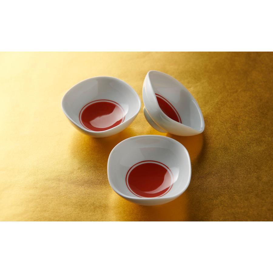 日の丸 角小付 豆小鉢 豆鉢 6.5cm 波佐見焼 // 和食器 食器 鉢 小鉢