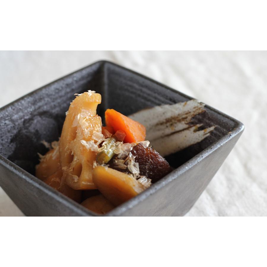 食器 和食器 美濃焼 鉢 小鉢 角鉢 ボウル スクエア 黒い器 おしゃれ