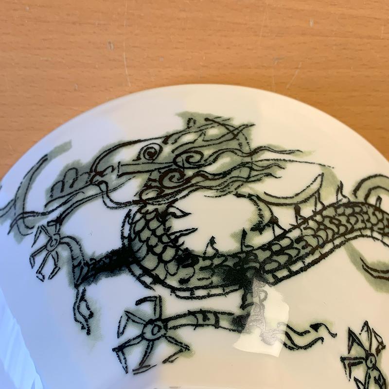 竜虎墨黒八角ラーメン丼 19.3cm 美濃焼 中華食器 中華風 かわいい