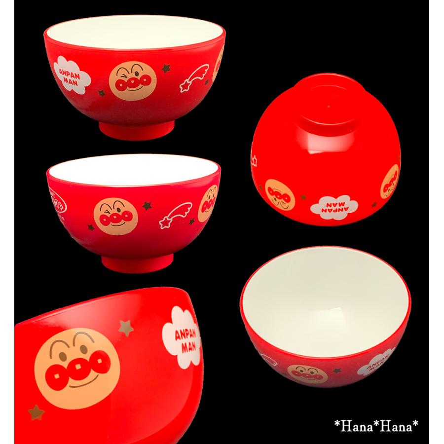 金正陶器 アンパンマン（なかよし）塗汁椀M（レッド）330ml レンジ対応