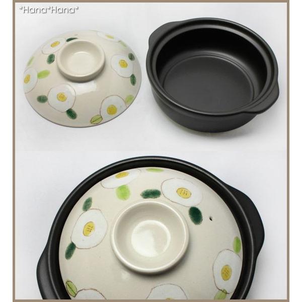 土鍋 6号 1人用 一人鍋 日本製 花柄 かわいい おしゃれ 椿(つばき