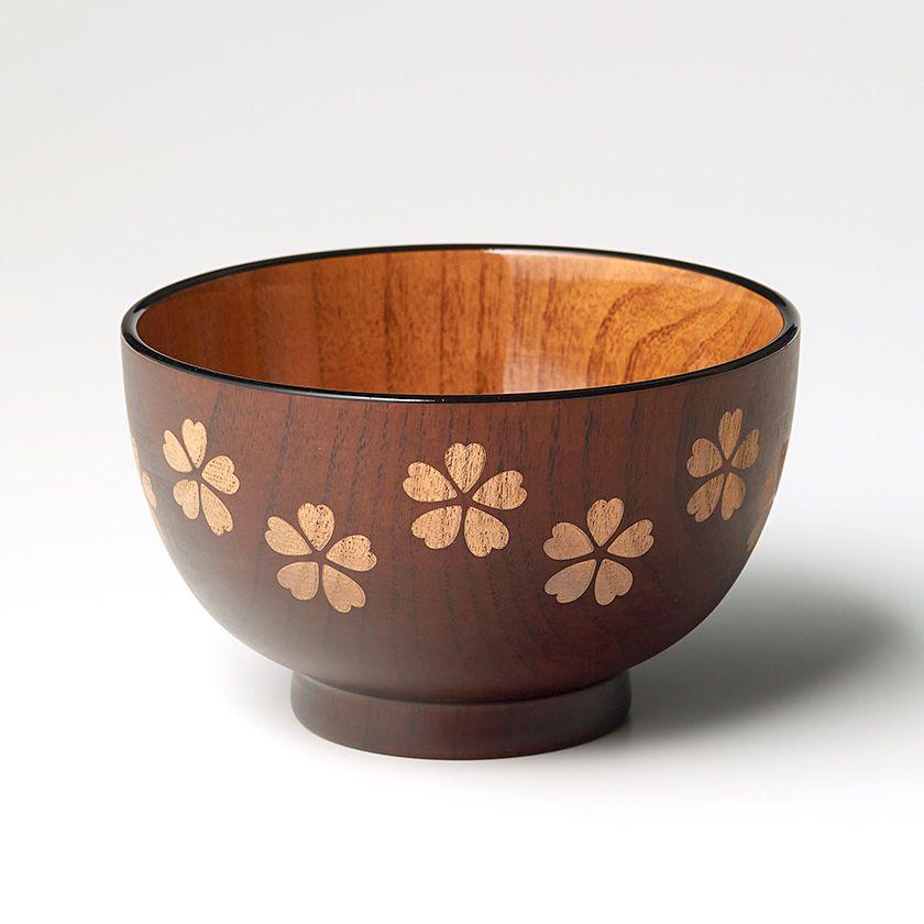 在庫限り／ 桜ちらし 汁椀 11.3cm 内艶有り木製 300ml // 和食器 食器