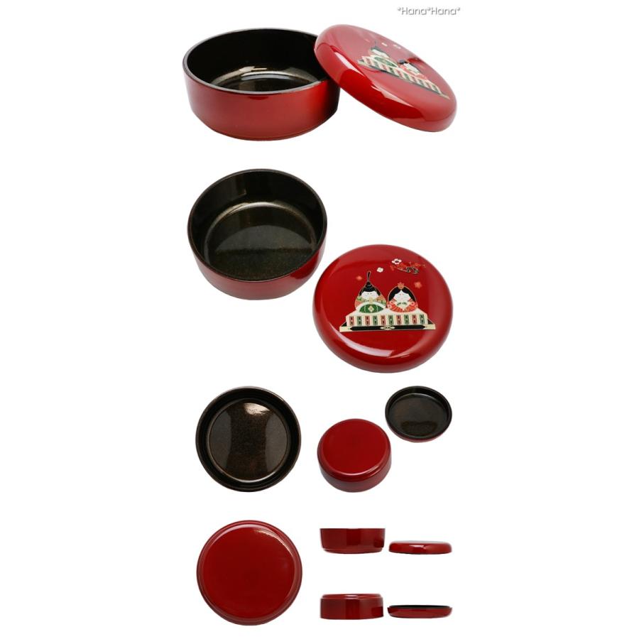 在庫限り／ 食器 和食器 漆器 菓子鉢(ふた付き) 17cm 桃の節句 お正月