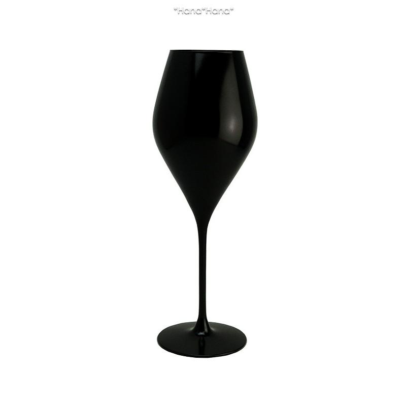 カラーズ/ブラック ツル 19oz ワイングラス 570ml 1個 ガラス漆加工