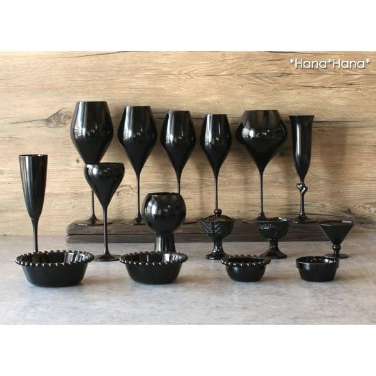 カラーズ/ブラック ツル 19oz ワイングラス 570ml 1個 ガラス漆加工