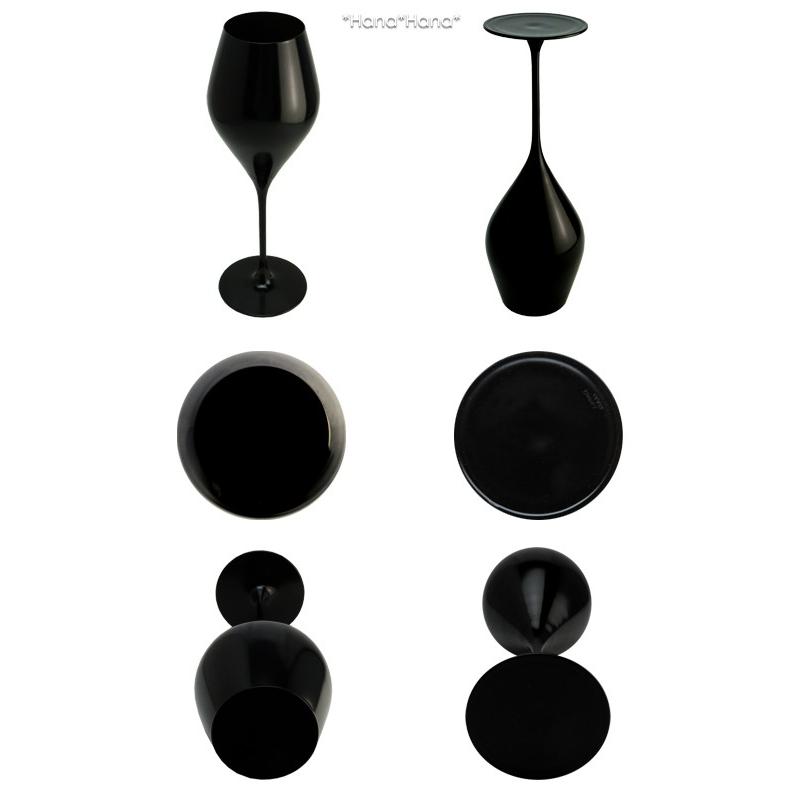 カラーズ/ブラック ツル 19oz ワイングラス 570ml 1個 ガラス漆加工