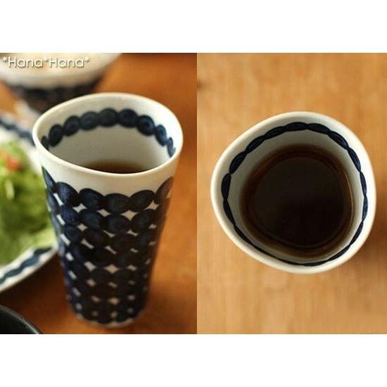 在庫限り／ 食器 和食器 美濃焼 タンブラー コップ 手描き 藍玉つなぎ